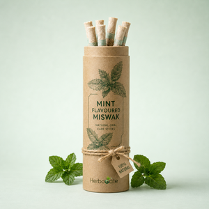Miswak แท่งขัดฟันสมุนไพรธรรมชาติรสมิ้นท์เย็นสำหรับทำความสะอาดฟันทุกวันเพื่อสุขภาพเหงือกและสดชื่น - Product Image 6