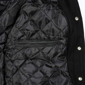 Custom 2026 Spring Formal Coated <b>Canvas</b> Front Print Patchwork Letterman Varsity <b>Jacket</b> Unisex Waterproof Breathable - Product Image 4