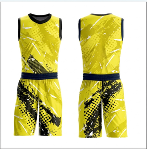 Ensemble de shorts de basket-ball pour hommes en polyester respirant imprimé par transfert thermique, couleur personnalisée, séchage rapide, ensemble uniforme, vêtements de sport - Product Image 4