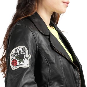 New Women leather jacket biker style front zipper and padded interior for daily wear women custom leather jackets - Product Image 3