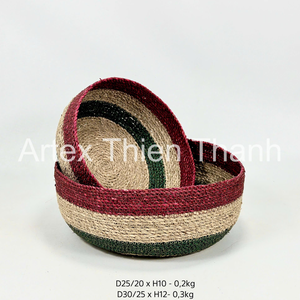 Cesta Decorativa Redonda de Fibra Natural de Seagrass Trenzado para Servir, Organizador Decorativo para Frutas - Product Image 2