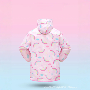 Kids Rainwear Reflective Stripe Children Waterproof Poncho With Face Cover Cartoon Raincape <b>Raincoat</b> School Travel Kids Rainwear - Product Image 2