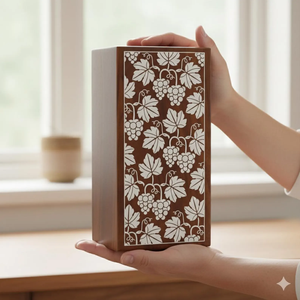 Urna Funeraria de Madera Maciza para Cremación, con Elegante Tallado Floral, para Cenizas de Adultos, Venta al Por Mayor - Product Image 3