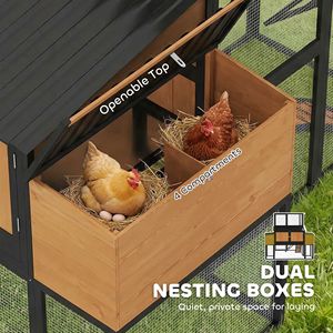 Grande Pollaio in Legno con Area Esterna per 7-12 Galline, Gabbia per Polli da 267 cm con Recinto e 2 Cassette Nido - Product Image 6