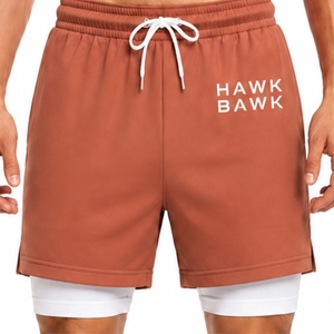 Men’s Double <b>Layer</b> Shorts Comfort Fit Modern Drawstring Waist Quick Dry Casual Athletic Style Short Length Fit Double <b>Layer</b> - Product Image 4