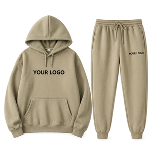 Ensemble de vêtements de sport légers pour hommes personnalisés, en polyester tricoté, avec sweat à capuche et pantalon de jogging, respirant, décontracté, streetwear - Product Image 1