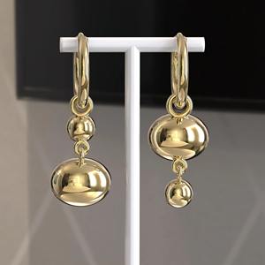Boucles d'oreilles pendantes de luxe en or 14 carats avec diamant de laboratoire ovale 4,5 carats certifié IGI, clarté VS1, style minimaliste, 30 mm, fermeture bouton, pour femme - Product Image 1