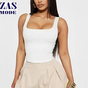 Débardeur de sport respirant sans manches pour femme, col carré, séchage rapide, extensible dans les quatre sens, couleur unie, pour la course en extérieur - Product Image 1