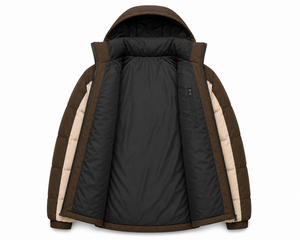 Premium Hooded Puffer <b>Jacket</b> Cold Weather Street Fashion Thick Quilting Custom Woven Badge Service Secure Utility Zipper Pockets - Product Image 5