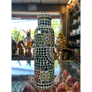 Botella de Agua Metálica Hecha a Mano de 1000 ml, Ecológica y Personalizable, Vajilla Clásica para Adultos, Diseño Único con Espejo Pegado - Product Image 1