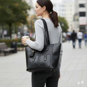 Premium PU Leather Ladies Hand Bag Elegant Top Handle Women Bag Custom Logo Wholesale - Product Image 5