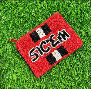 Classic Multiple Cash Money Coin Purse Bead Bag Clutch with Mixed Colors Embroidery - Product Image 5
