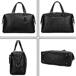 Sac de voyage en toile et cuir vintage, sac de week-end grande capacité, logo personnalisé, fournisseur OEM, marque privée - Product Image 6