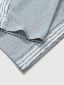 Pantalones Deportivos de Hombre a Cuadros con Cordón en la Cintura, Pierna Ancha, Rayas Laterales Bordadas, Estilo Holgado - Product Image 4