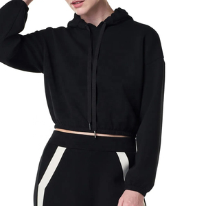 Sudaderas con Capucha Estampadas de Invierno, Moda Casual, Tallas Grandes para Mujer, Sudaderas Cortas, Logotipo Personalizado OEM, Forro Polar, Color Claro - Product Image 5