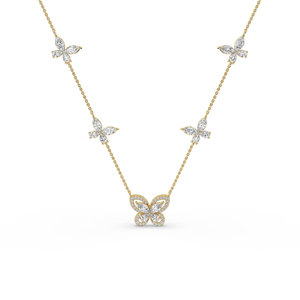 2.92 CARAT LAB GROWN BRILLIANT CUT ROUNDED ROSE GOLD Women's Luxury <b>Necklace</b> - Product Image 1