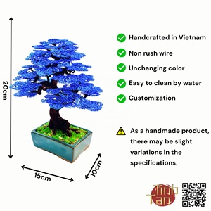 Árbol Bonsái Artificial Decorativo de Aluminio Azul Hecho a Mano para Interiores, Diseño de Cuatro Estaciones, para Año Nuevo, Halloween, Graduación - Product Image 2