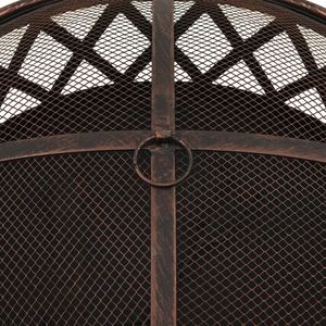 Brasero rustique XXL 29,9 po en acier avec pique-foyer – Cheminée extérieure haut de gamme pour camping, patio, jardin et divertissements en plein air - Product Image 6