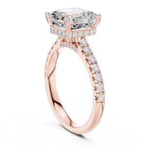 แหวนทองคำโรสโกลด์ 14K ชุบออกซิไดซ์ ประดับเพชรทรง Asscher Cut เพาะเลี้ยงในห้องปฏิบัติการ สวยงาม เหมาะสำหรับแหวนหมั้นหรือแหวนแทนคำมั่นสัญญา พร้อมใบรับรอง GRA - Product Image 4