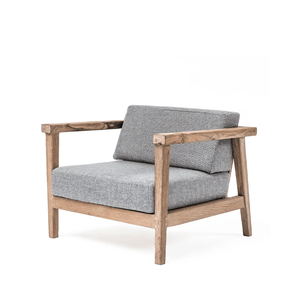 Fauteuil une place en teck gris naturel Copenhagen, un meuble de qualité et durable, adapté à une utilisation en intérieur ou en extérieur. - Product Image 3