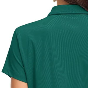 เสื้อโปโลแขนสั้นผู้หญิงแบบลำลอง OEM/ODM ผลิตตามสั่ง พร้อมโลโก้ตามสั่ง ขายส่งราคาถูก - Product Image 2