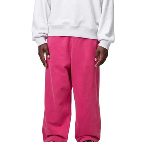 Custom Logo Plain Unisex <b>Oversized</b> Trousers Stacked Fleece French Terry Tapered Wide Legs Heavyweight Cotton <b>Sweatpants</b> Men - Product Image 5