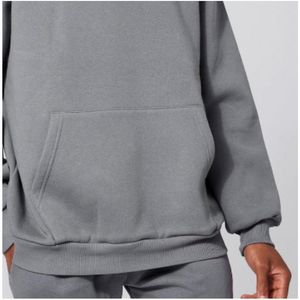 เสื้อฮู้ดผ้าคอตตอนหนานุ่มคุณภาพสูงสำหรับฤดูหนาว แบบเรียบ สั่งทำได้ พร้อมปักโลโก้ OEM สำหรับผู้ชายและผู้หญิง สไตล์สตรีทแวร์ ขายส่ง - Product Image 6