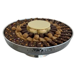Premium Quality Silver Hammered Decorative Serving Tray Handmade <b>Chocolate</b> Platter For Eid Ramadan <b>Weddings</b> Factory Price - Product Image 3