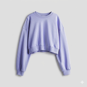 Wholesale Custom Logo Print High Quality Fleece Terry <b>Pullover</b> <b>Jumper</b> Crop Top <b>Pullover</b> Terry Cropped Crop Sweatshirt Women - Product Image 5