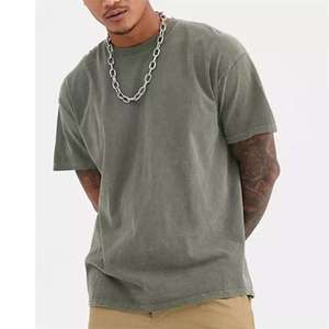 T-shirt vintage pour homme, coupe ample, en tissu épais, effet délavé - Product Image 2
