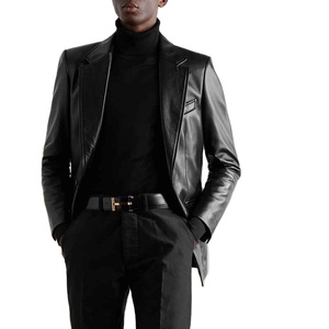 Blazer en cuir pour homme de haute qualité, style hiver personnalisé, nouveau modèle, doux, respirant, anti-rides, en toile enduite - Product Image 1