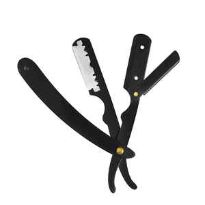 Professional Barber Straight Edge Shaving <b>Razor</b> Matte Black German Stainless Steel Hair Shaving <b>Razors</b> Best For Salons Use - Product Image 2