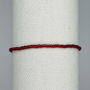 <b>Red</b> Seed Beads Charm <b>Bracelet</b> Set Handmade Beaded <b>Bracelets</b> Minimalist Luxury Stretch Custom Color Gift Jewelry Wholesale - Product Image 5