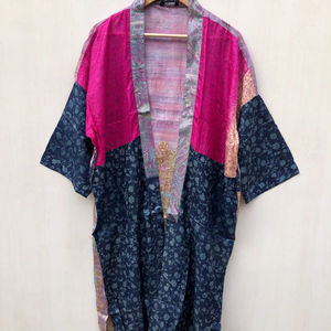 Kimono de Seda con Diseño Bohemio Vibrante y Elegante, Perfecto para la Temporada de Verano, Abierto por Delante, para Mujer, Traje de Playa - Product Image 1