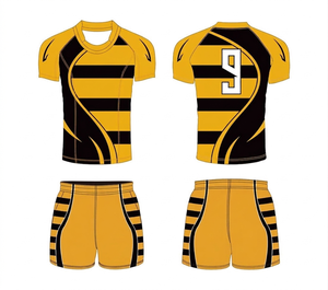 Custom Sublimated Rugby Uniform Set Geometric Print Moisture Wicking Breathable Quick Dry Short Sleeve Athletic Fit Unisex Adult - Product Image 2