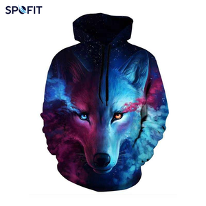 Hot Custom Digital Printed <b>Animal</b> Graphic Hoodie Unisex Pullover Cotton Fleece Sweatshirt OEM ODM Manufacturer - Product Image 2