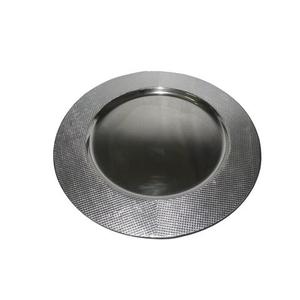 Assiette de présentation ronde en métal, motif uni, finition polie, design moderne, vaisselle durable pour la mise en table - Product Image 1