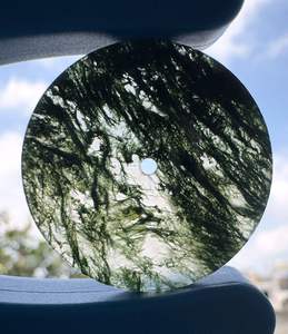 Esfera de Reloj de Ágata Musgosa Natural con Inclusiones Dendríticas de 31.50mm, Accesorios Sueltos para Relojes, Gema - Product Image 1