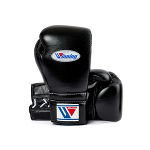 ชุดนวมคิกบ็อกซิ่ง Pro Winning ขนาด 14oz 16oz สีน้ำเงิน ปรับแต่งได้ สายรัดแบบผูกและแบบตีนตุ๊กแก หนังแท้ สำหรับฝึกซ้อมและออกกำลังกาย - Product Image 3