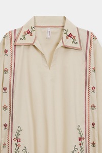 Blusa Étnica Bordada de Algodón para Mujer, Corte Holgado, Estilo Tradicional Indio-Pakistaní, para Fiestas, Sin Arrugas, para Todas las Temporadas - Product Image 4