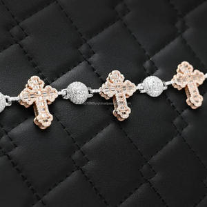 Luxury Cross <b>Infinity</b> Link Tennis <b>Bracelet</b> Shaped Lab Grown Diamonds Iced 925 Sterling Silver Classic Religious Party Fashion - Product Image 1