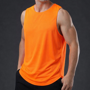 Débardeur de sport décontracté pour hommes, style gilet d'été, en matière légère, avec découpe des emmanchures et col rond, vente en gros - Product Image 2