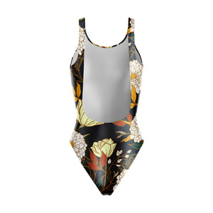 Traje de Baño Ecológico para Mujer, de Spandex y Poliéster, con Estampado por Transferencia de Calor, Personalizable, Cuello Redondo sin Costuras - Product Image 3
