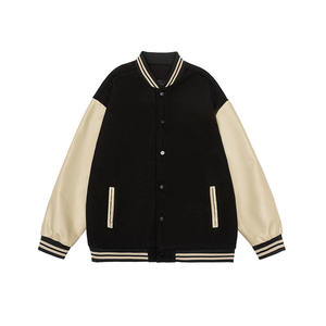 Custom Adult and Youth Baseball Fleece Varsity Jacket with Stand Collar Front Logo 100% Cotton - Product Image 1