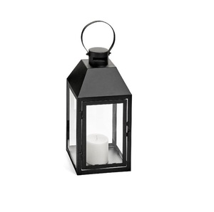 Best Quality Shiny Black Color Customize Size Lantern for Home Decoration Premium Metal Glass Portable & Durable Lantern - Product Image 1