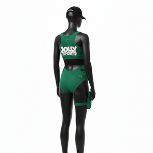 Conjunto de Bikini Premium para Mujer en Tejido de Poliéster y Spandex GSM con Tirantes Verdes y Logotipo Personalizado Bordado en 3D - Product Image 5
