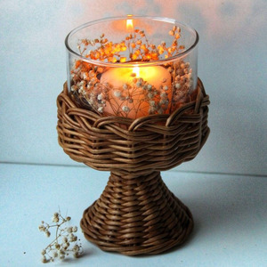 <b>Set</b> 2 Candle Holder For Wedding Decoration Rattan Candle Holders <b>Lanterns</b> and Candle Jars OEM in Vietnam Manufacturer - Product Image 4