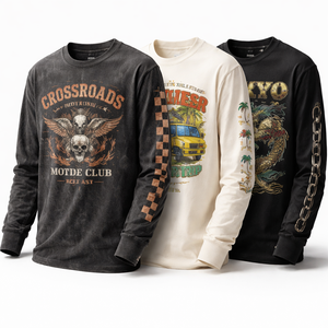เสื้อยืดแขนยาวผ้าฝ้าย 100% พิมพ์ลายตามสั่งสำหรับผู้ชาย-ฤดูใบไม้ผลิ รับผลิตแบบ OEM และ ODM สำหรับการสั่งซื้อจำนวนมาก - Product Image 3