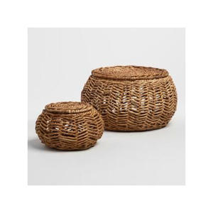 Custom Handmade Rattan Jute Woven Rectangle & Round Storage <b>Basket</b> <b>Large</b> Eco-Friendly Multi-Purpose Organizer for Home Dcor - Product Image 1