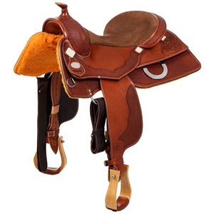 Selle en cuir de style western et anglais pour la course hippique, fabrication de selles équestres du Pakistan pour l'équitation - Product Image 2